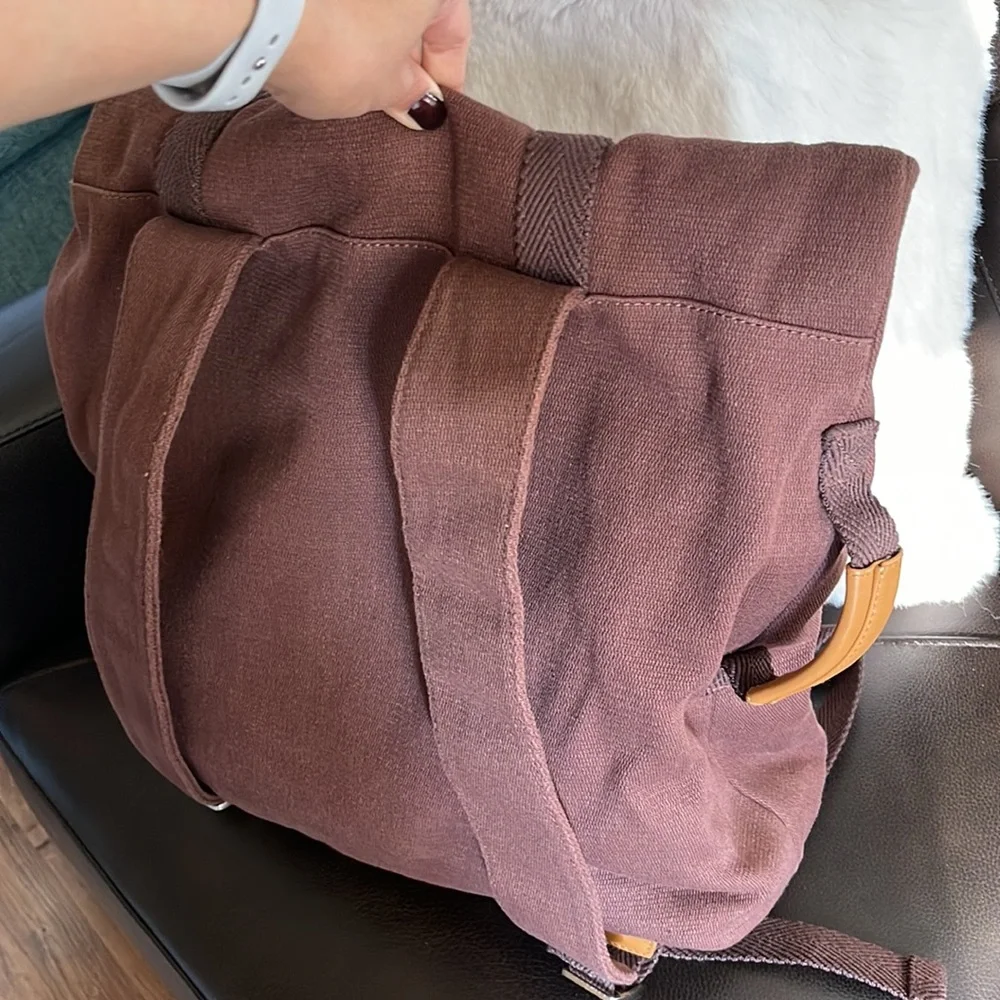 BODHI backpack canvas and leather trim - Picture 3 of 4
